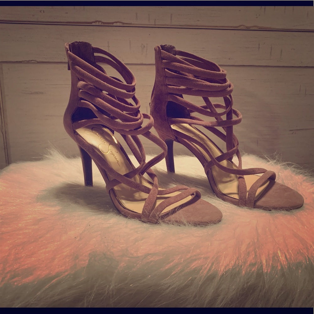 Light purple high heeled sandals
